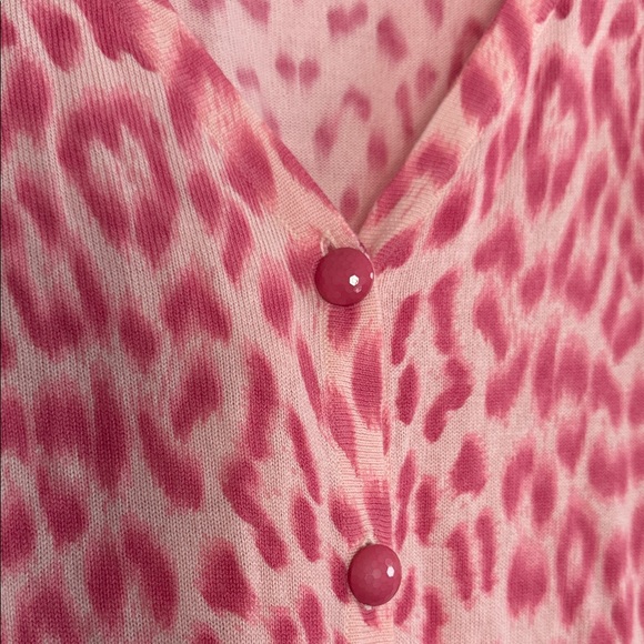 Pink Leopard Print Cardigan/One Piece Dress - Picture 2 of 5
